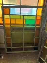 M/ Vintage 55' Wide Multicolored Stained Glass Window - Architectural Salvage #1