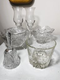 DR/ 7pcs - Pressed And Etched Glassware Lot