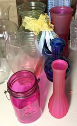 L/ 6pcs - Colored Glass Vases