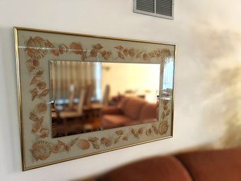 LR/ Large Shell Motif Surround Wall Mirror - Beveled Glass