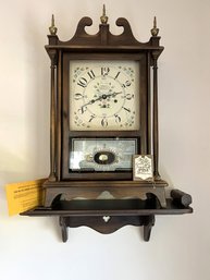 FR/ 2 Pcs - Country Colonial Look Shelf Clock By New England Clock Bristol CT & Small Wall Shelf