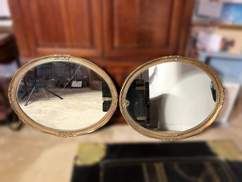 DR/ 2pcs - Pair Of Large Vintage Gold Ornate Framed Mirrors