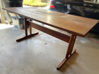G/ Trestle Design Wooden Dining Room Table