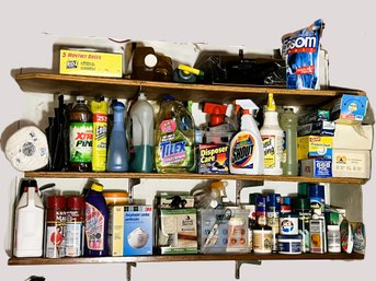 C/ 3shelves - Cleaning Supplies, Bug Repellent, Wood Polish, RidX Etc