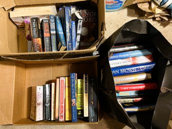 C/ 2boxes 1bag - Variety Of Paperback And Hardcover Books: Baldacci, Steele, Brown Etc