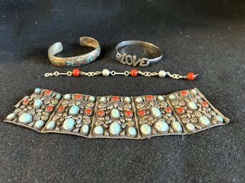 K/ Box 4pcs - Bracelets, Semiprecious Beads