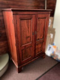 F/ Vintage Solid Wood 2 Door/2 Shelf Cabinet