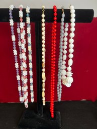 PS/ Bag 7pcs - Costume Jewelry - Colored Bead Necklaces