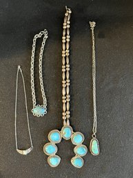 K/ Box 4pcs - Turquoise Necklaces - 1 Sterling