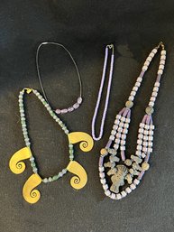 K/ Box 4pcs - Purple Necklaces, Semi Precious - Stone Beads