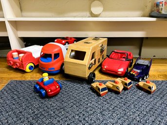 N/ 10pcs - Toy Trucks And Cars Lot: Little Tikes, Battat, Tag Toys, Mattel Etc