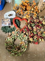 M/ Bin - Assorted Decorative Fall And Winter Wreaths