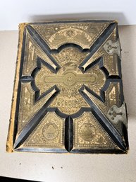 M/ Breathtaking Leather Bound Bible - Published By Richardson, Boston About 1881