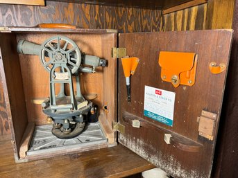 CB/ Vintage Antique Keuffel And Esser Co. Survey Transit Instrument In Wood Box