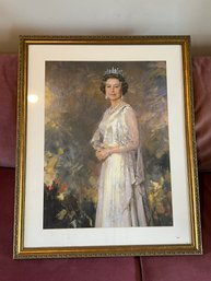LR/ Professionally Framed Portrait Print Of Queen Elizabeth