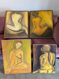 LR/ 4pcs - Original Signed Paintings - Nudes