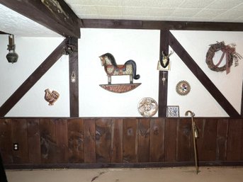 CB/13pcs - Wall Of Treasures: Cow Bell, Scharlachberg Cane, Jackalope Etc