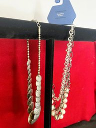 SM/ Bag 2pcs - Costume Jewelry - Simply Vera Statement Necklace, Other Large Silver Tone Disc Necklace