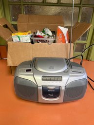 K/ Box  - Office Supplies And AIWA CD/Radio