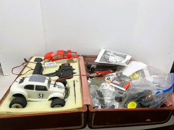 ER/ Vintage Samsonite Suitcase With Remote Controlled Car Set, Parts And Accessories: Team Losi Etc