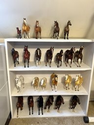 3FL/ 4shelves: Collector Model Horses: Breyer, Peter Stone, Reeves Etc