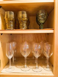 K/ 2shelves 20pcs - Glassware Lot Including Fabulous 70's Pieces