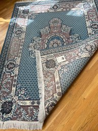 FR/ Beautiful Levantine Rug In Blues, Ivory And Rose Colors - Measures Approx 67' X 85'