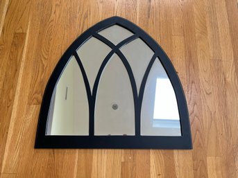 FR/ Arched Window Pane Style Mirror - Black Frame With Panes