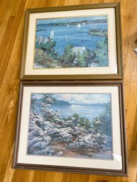 FR/ 2 Large Framed Seascape Art, 1 Signed By Stapleton