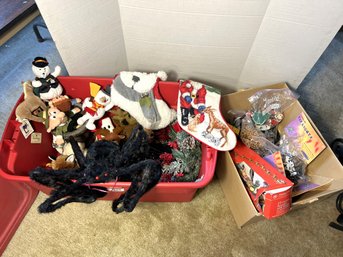 3FL/ 1box 1bin - Holiday Decorations: Mostly Christmas - Some Halloween