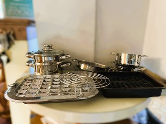 K/ 8pcs - Small Pots And Pans: All Clad, Nordic Ware Etc