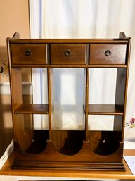 DR/ Wood Display Unit With Single Drawer And 2 Shelves - Pretty Detailing