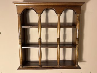 DR/ Pretty Wood Hanging Display Shelving Unit - 3 Shelves With Plate Grooves