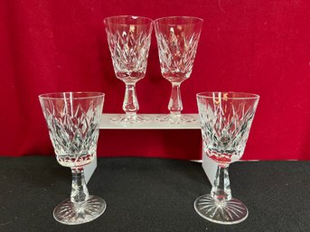 JO/ 4pcs - Waterford Small Crystal Wine Glasses - Kinsale (?)