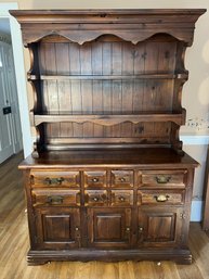 DR/ 2 Piece Vintage Colonial Look Wood 6 Drawer Hutch By Link-Taylor