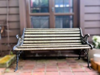 FY/ Cast Iron And Wood Garden Bench