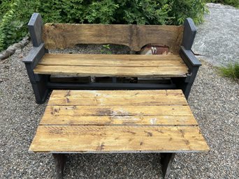 FY/ 2pcs - Unique Rustic Wood Handmade Outdoor Bench Seat And Table