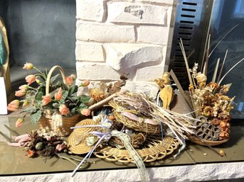 FR/ 10pcs - Assorted Dried And Faux Flowers