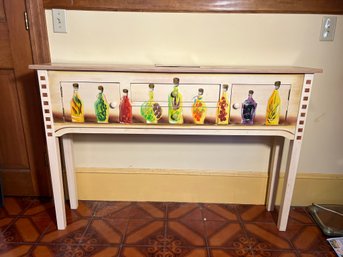 K2/ Very Pretty Painted Wood Console Table