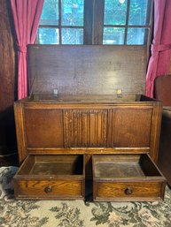 LR/ 2 Drawer Lift Top Vintage/Antique Wood Blanket Chest