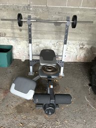 G/ 18pcs - Gold's Gym Weight Bench And Weights - Model #XR7.9
