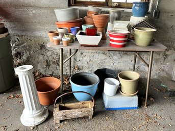 G/ 43pcs - Assorted Planters And Pots In Various Shapes, Sizes And Materials