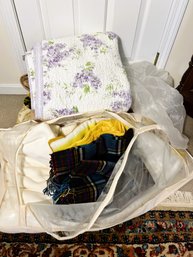 1B/ Bag 9pcs - Assorted Comforters, Blankets, Throws: Lochcarron (Scottish Wool) Etc