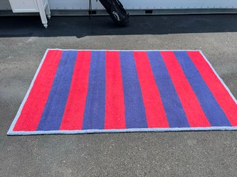 G/ Pottery Barn Kids Wool 'Tapis' 5ft X 8ft Area Rug, Blue & Red Stripe