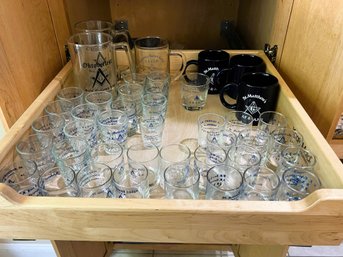 K/ Drawer 40plus Pcs - Assorted Masonic Drink Ware - St. Matthew's Lodge