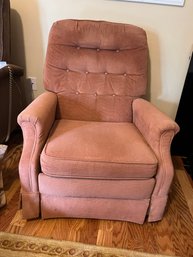 LR/ Peach Colored Fabric Swivel Recliner Chair - Bradington Young