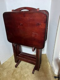 DR/ Wooden Tray Tables With Stand