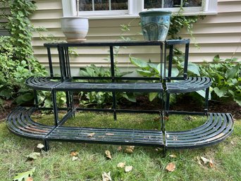 BY/ 5pcs - Vintage Metal 3 Piece Tiered Planter Stand And 2 Planters