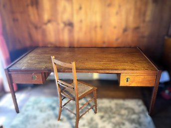 LR/ 2pcs - Magnificent Large Mid Century Vintage Jens Risom Design Walnut Architects Desk W Chair