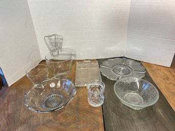 DR/ 8pcs - Clear Glass Serving Pieces